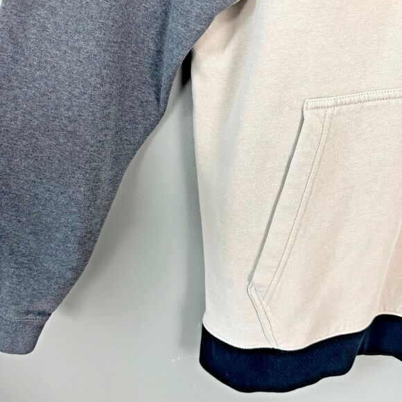 Nike Tech Fleece 1/4 Zip Sweatshirt Pullover Tan Colorblock Mens Large - Picture 3 of 4